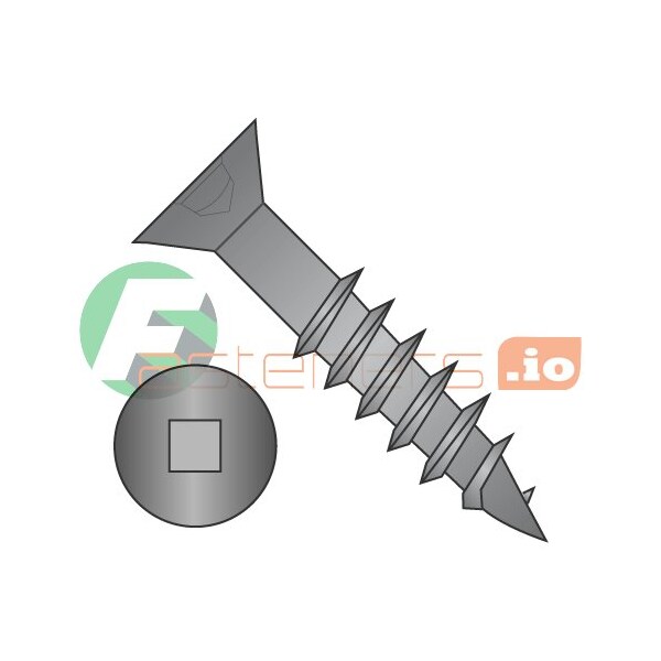 Newport Fasteners Wood Screw, #8, 2-3/4 in, Black Oxide Steel Flat Head Square Drive, 1900 PK 962459 - main